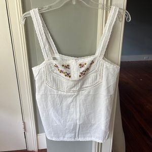 MANGO Embroidered Cotton Top